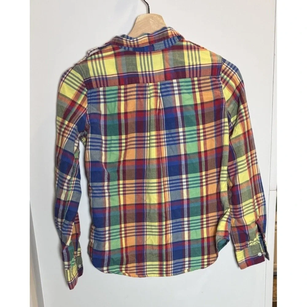Ralph Lauren Shirt  Boys 14 Long Sleeve Button Down Plaid Yellow